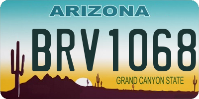 AZ license plate BRV1068