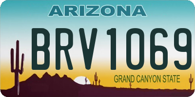 AZ license plate BRV1069