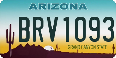 AZ license plate BRV1093
