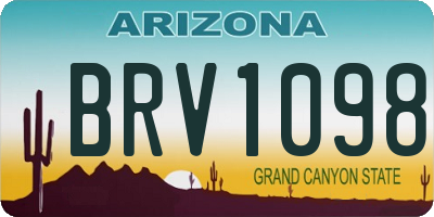 AZ license plate BRV1098