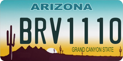 AZ license plate BRV1110