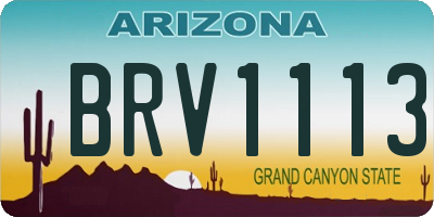 AZ license plate BRV1113