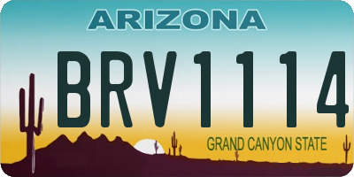 AZ license plate BRV1114