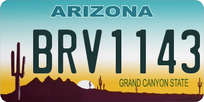 AZ license plate BRV1143