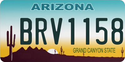 AZ license plate BRV1158
