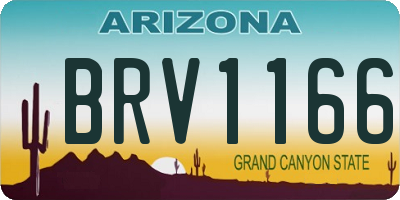 AZ license plate BRV1166
