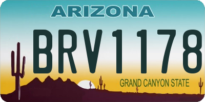 AZ license plate BRV1178