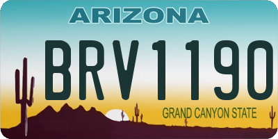 AZ license plate BRV1190