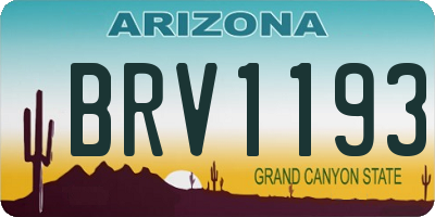 AZ license plate BRV1193