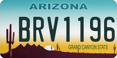 AZ license plate BRV1196