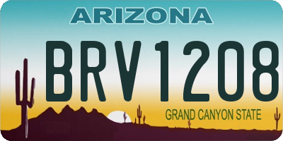 AZ license plate BRV1208