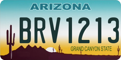 AZ license plate BRV1213
