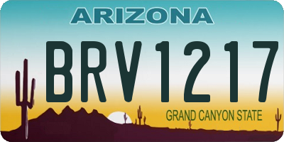 AZ license plate BRV1217