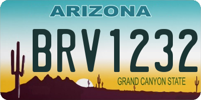 AZ license plate BRV1232