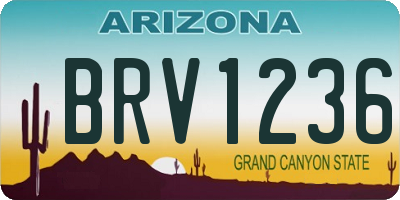 AZ license plate BRV1236