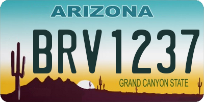 AZ license plate BRV1237
