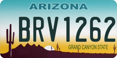 AZ license plate BRV1262