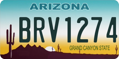 AZ license plate BRV1274