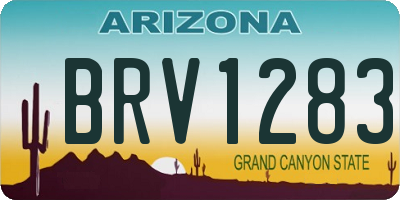 AZ license plate BRV1283