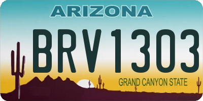 AZ license plate BRV1303