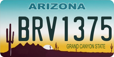 AZ license plate BRV1375