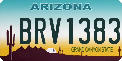 AZ license plate BRV1383