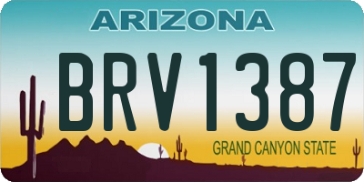 AZ license plate BRV1387