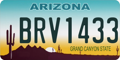 AZ license plate BRV1433