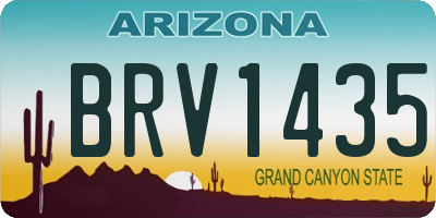 AZ license plate BRV1435