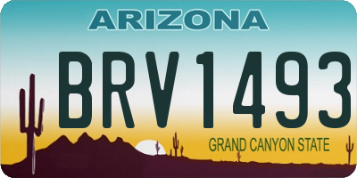 AZ license plate BRV1493