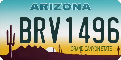 AZ license plate BRV1496