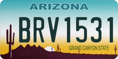 AZ license plate BRV1531