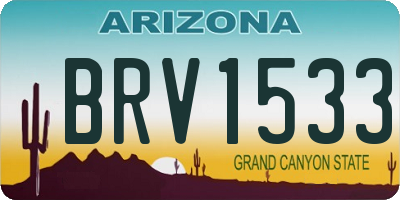 AZ license plate BRV1533