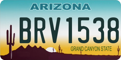 AZ license plate BRV1538