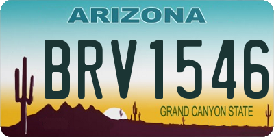 AZ license plate BRV1546