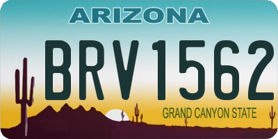 AZ license plate BRV1562