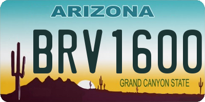 AZ license plate BRV1600