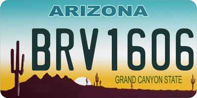 AZ license plate BRV1606
