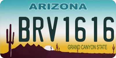 AZ license plate BRV1616