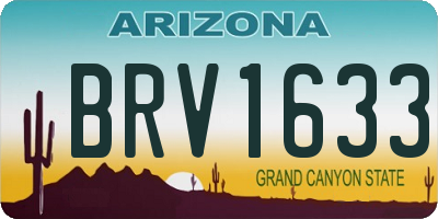 AZ license plate BRV1633