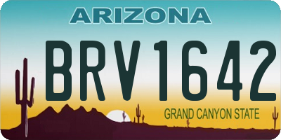 AZ license plate BRV1642