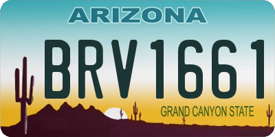 AZ license plate BRV1661