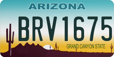 AZ license plate BRV1675