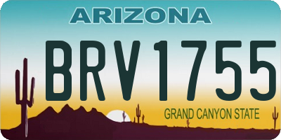 AZ license plate BRV1755