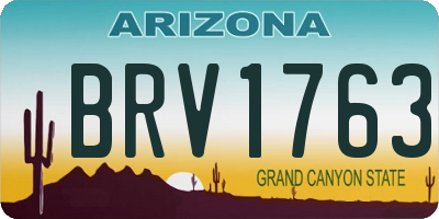 AZ license plate BRV1763