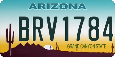 AZ license plate BRV1784