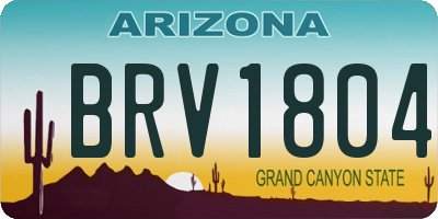 AZ license plate BRV1804