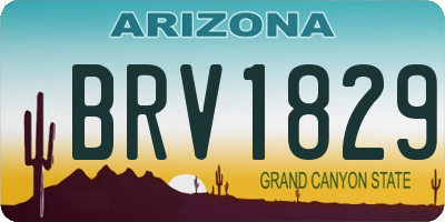 AZ license plate BRV1829