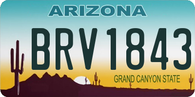 AZ license plate BRV1843
