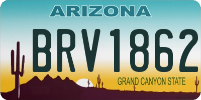 AZ license plate BRV1862